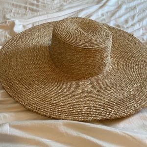 🚨DEAL ALERT🚨 Lack of Color Ultra Wide Spencer Boater Straw Hat 55cm S EUC
